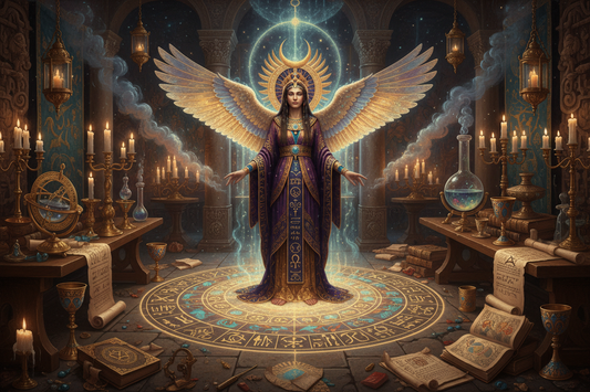 A summoning ritual for the daemon goddess Isis. Ancient Renaissance alchemy asthetic